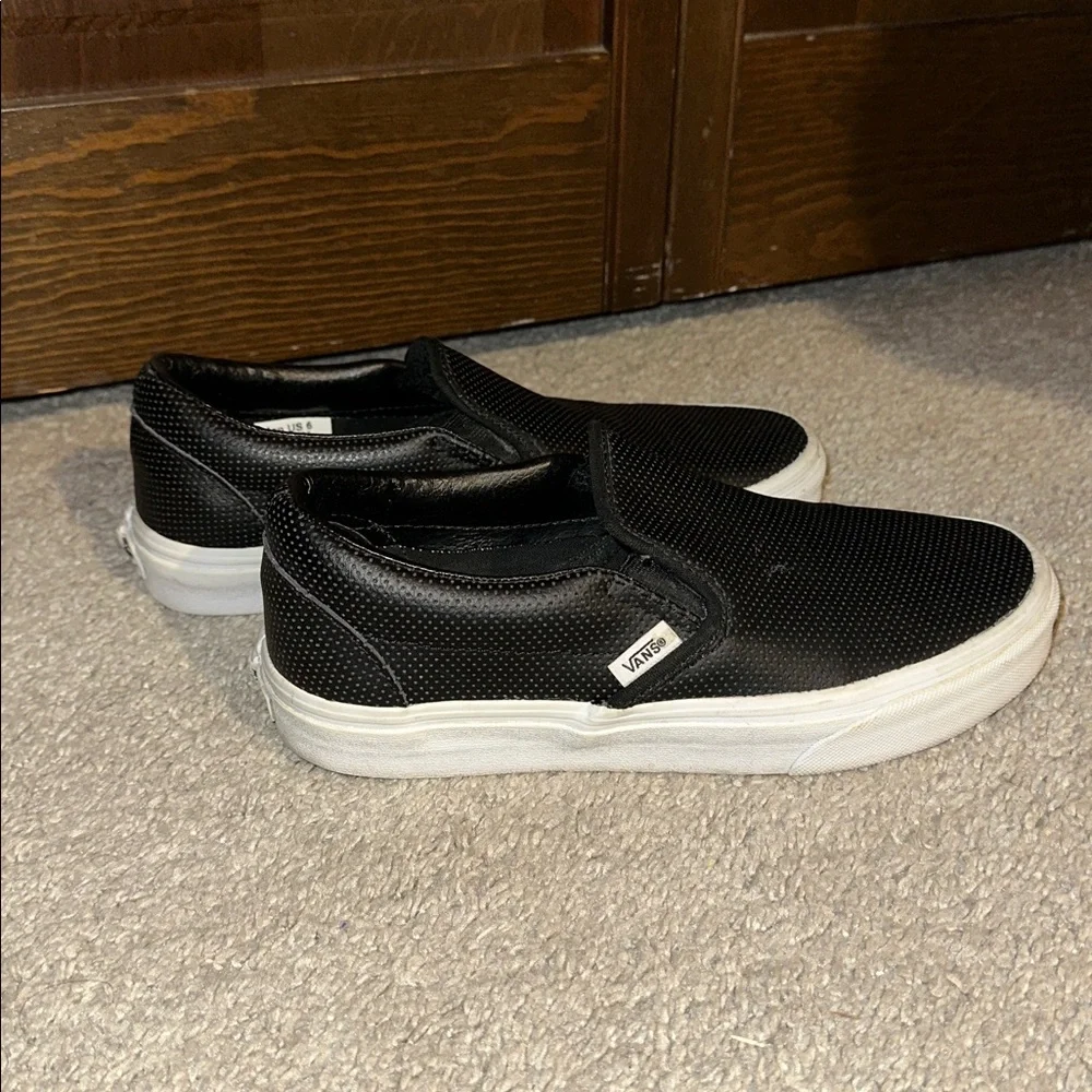 Slip on black leather vans - Picture 2 of 5